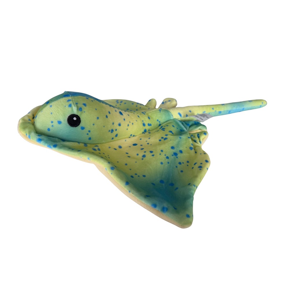 Stingray Plush Stuffed Animal Blue Green Spotted Sea Life Toy 17"